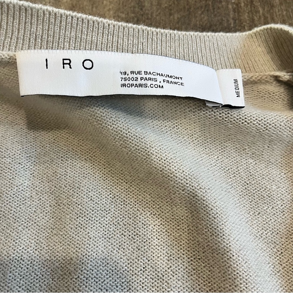 IRO Paris Toritha Sweater V-neck Cashmere Cotton Blend Medium- oversized cropped - Picture 5 of 8